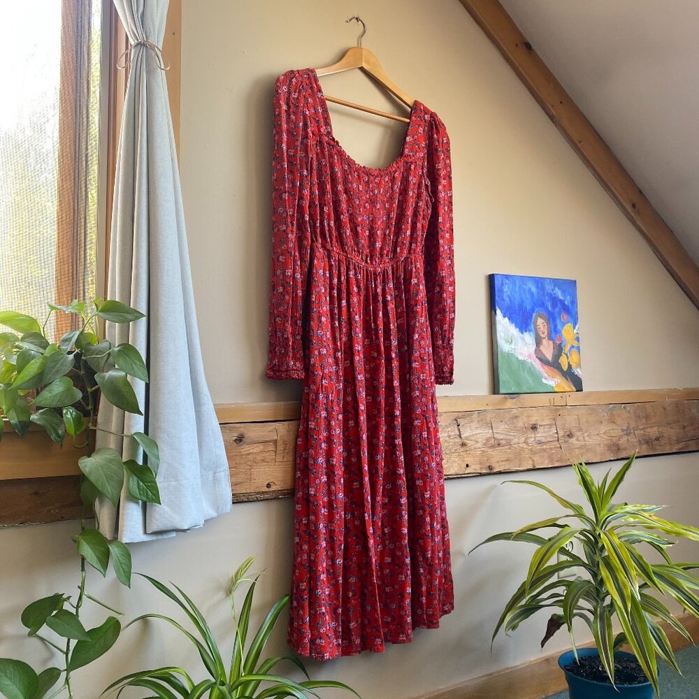 Eshakti square-neck floral dress with pockets - size 8